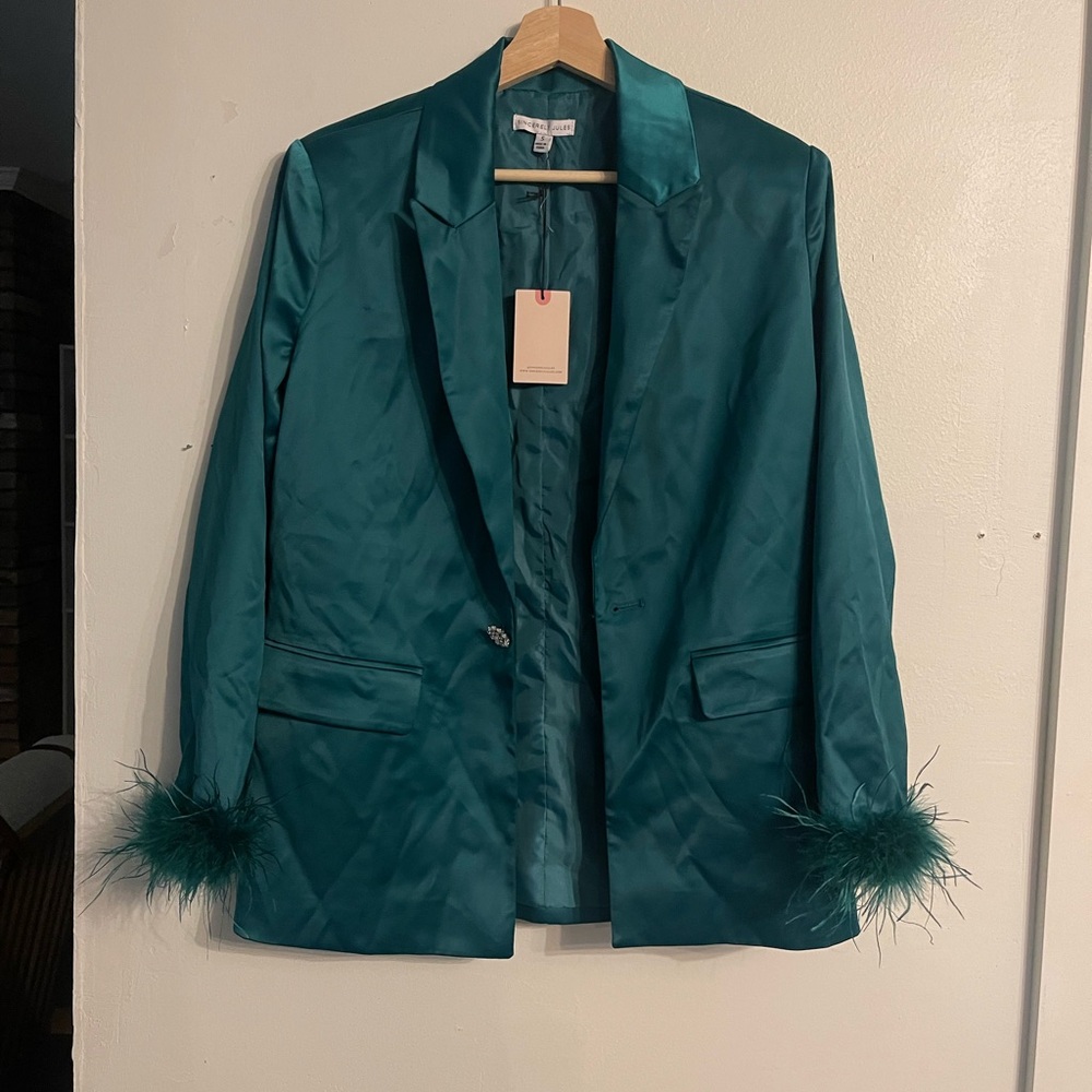 Sincerely Jules Green Blazer Tailored Cropped Design